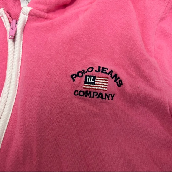 Ralph Lauren Pink and White Zip-Up Hoodie - Picture 3 of 6